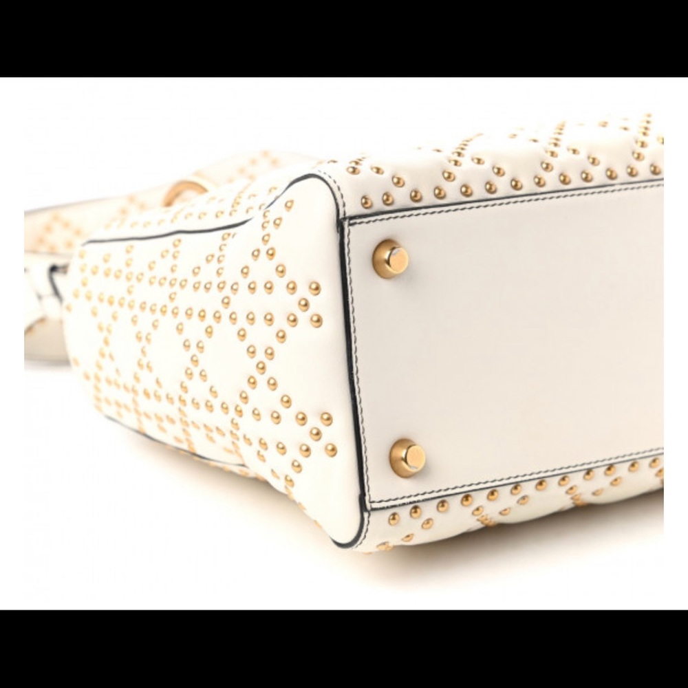 Christian Dior calfskin cannage brass studded medium Lady DIOR - Picture 5 of 13
